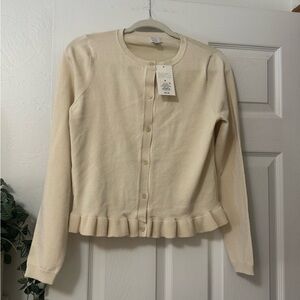 Women's peplum cardigan beige size Medium brand NEW
